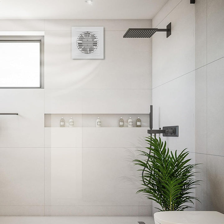 Badlüfter 100 mm – Leiser Abluftventilator für Bad, WC und Küche, mit Kupfermotor, 130 m³/h, gegen F