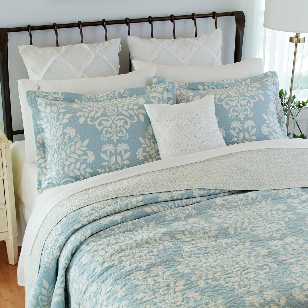 Laura Ashley Rowland Collection Bettwäsche-Set, 100% Baumwolle, wendbar, für alle Jahreszeiten, mit