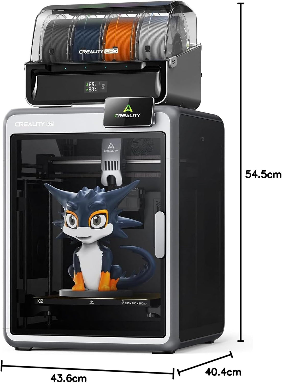 Creality K2 Combo(A) 3D-Drucker, 260×260×260 mm Bauvolumen, Multicolor-Druck mit bis zu 16 Farben, b