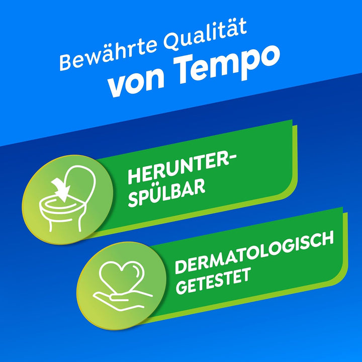 Tempo Sanft und Pflegend feuchtes Toilettenpapier Travelpack, Riesenpackung, 30 Stück