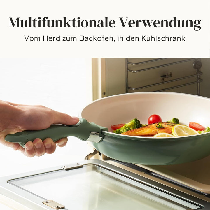 Abnehmbarer Griff, Stapelbar Topfset, Anti-Verbrühungs-Pfannengriff Klemmwerkzeug Generisch (Grün),