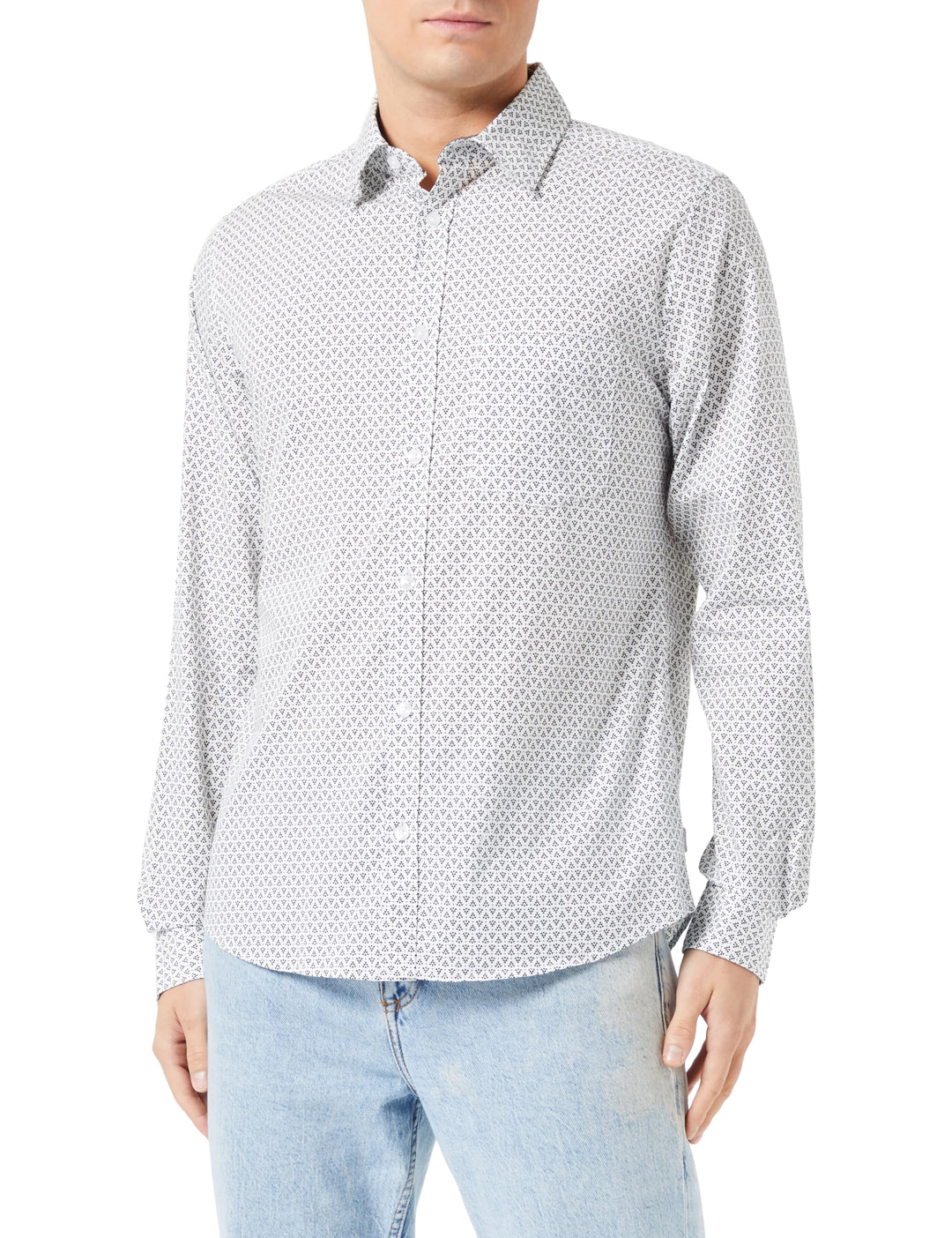 s.Oliver Herren Hemd Langarm mit Minimal AOP M 01a1, M 01a1
