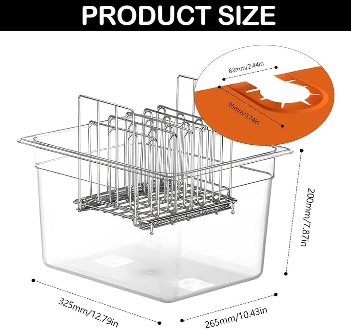 Sous Vide Behälter 12L mit Deckel und Rack Sous Vide Tools Container mit Isolierung Fassungsvermögen