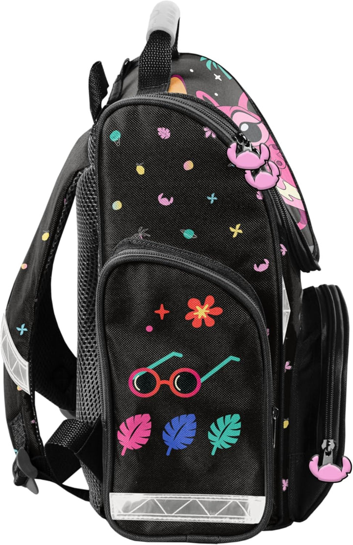 Goldkids - Schulranzen für Jungen und Mädchen - Schul-Rucksack für Kinder mit Federmäppchen - Schuhb