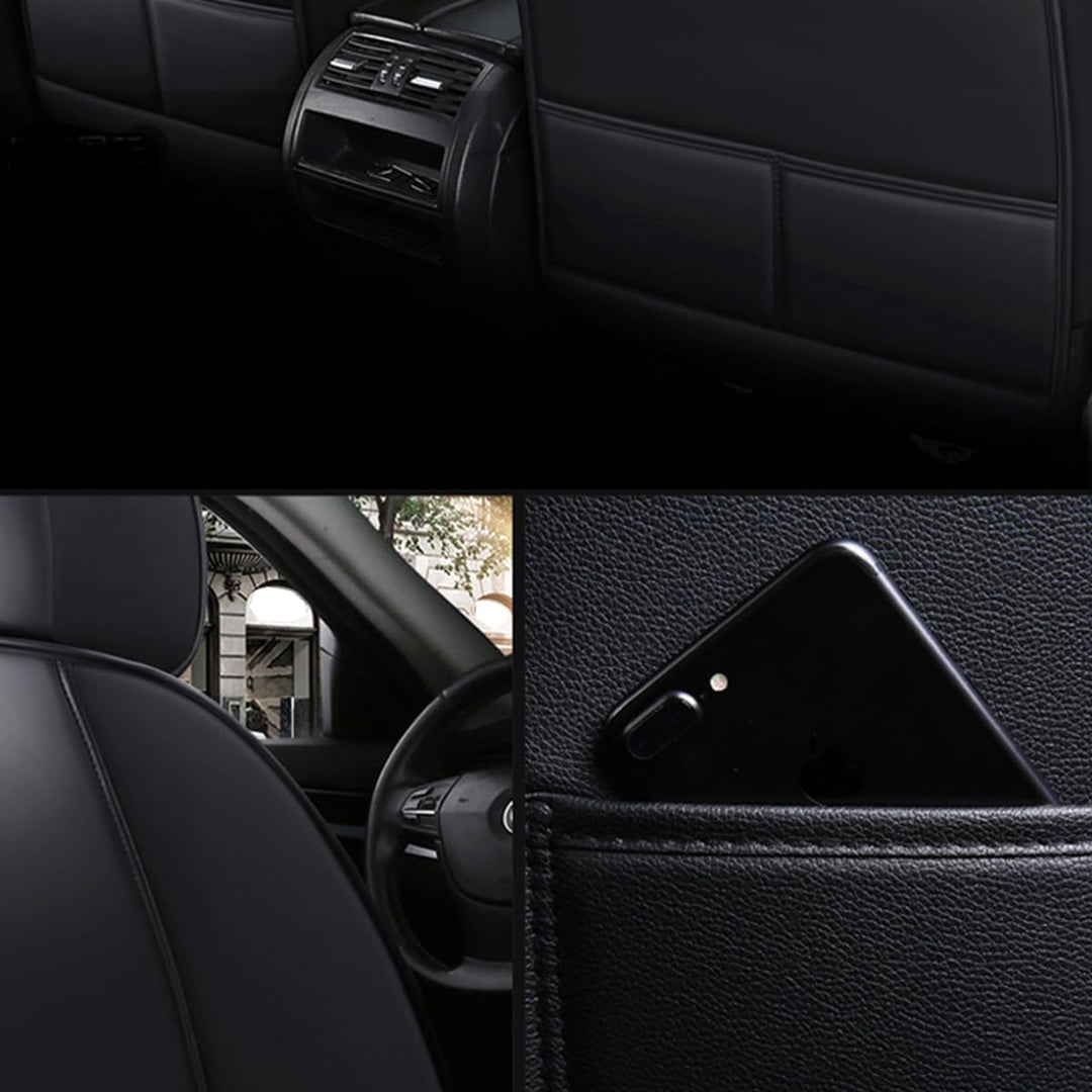 Universal Autositzbezüge Auto Vordersitz 2 Stück Set wasserdicht PU Leder Autositzbezüge Fit für Sko