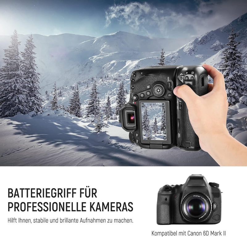 NEEWER BG-E21 Batteriegriff Ersatz, kompatibel mit Canon 6D Mark II DSLR Kamera, vertikaler Batterie