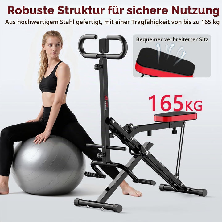 Squat Machine Faltbare Heimtrainer Fitnessgeräte, Assist Row-N-Ride Trainer, 165 kg belastbar, AB Bo