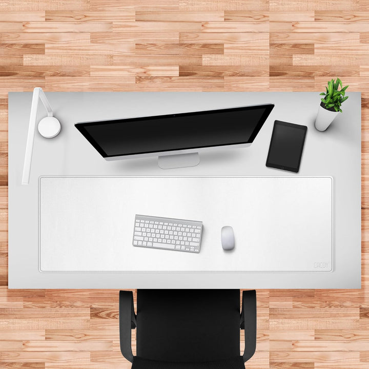 Cacoy Gross Mauspad PU Leder Schreibtischunterlage, 120x40cm Doppelseitige Wasserdichte Multifunktio