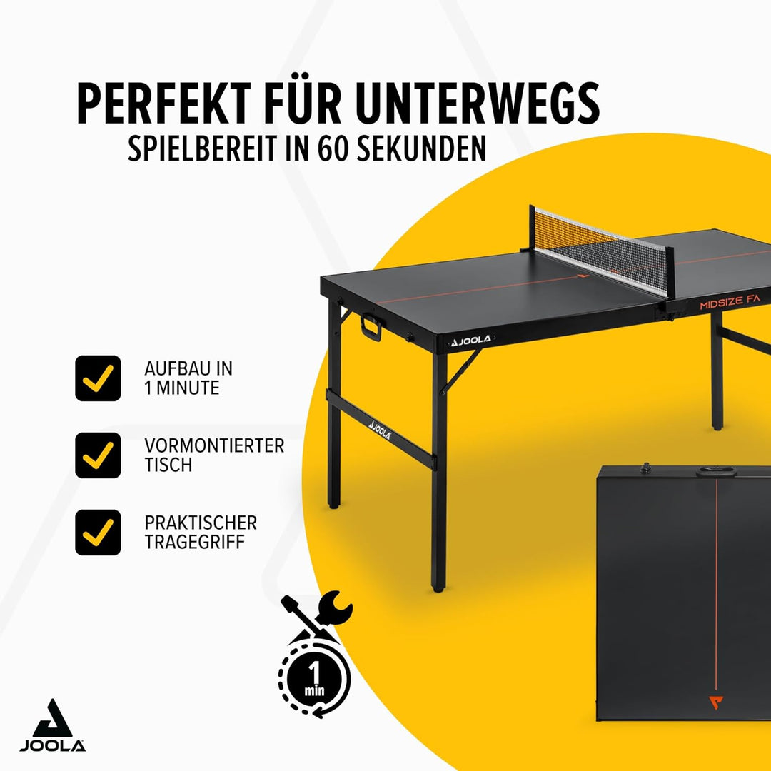 JOOLA Midsize Tischtennisplatte, Freizeittisch, Tischtennistisch im modernen Design inklusive Tischt