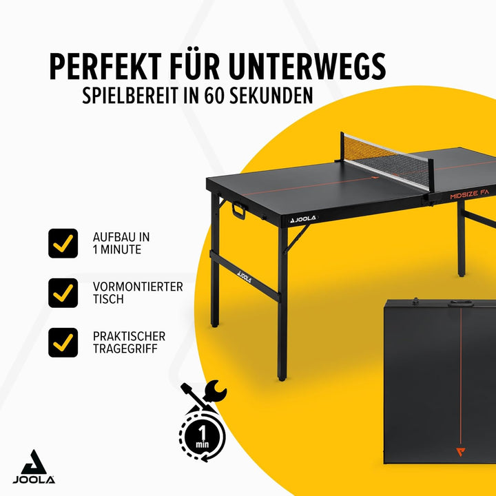 JOOLA Midsize Tischtennisplatte, Freizeittisch, Tischtennistisch im modernen Design inklusive Tischt