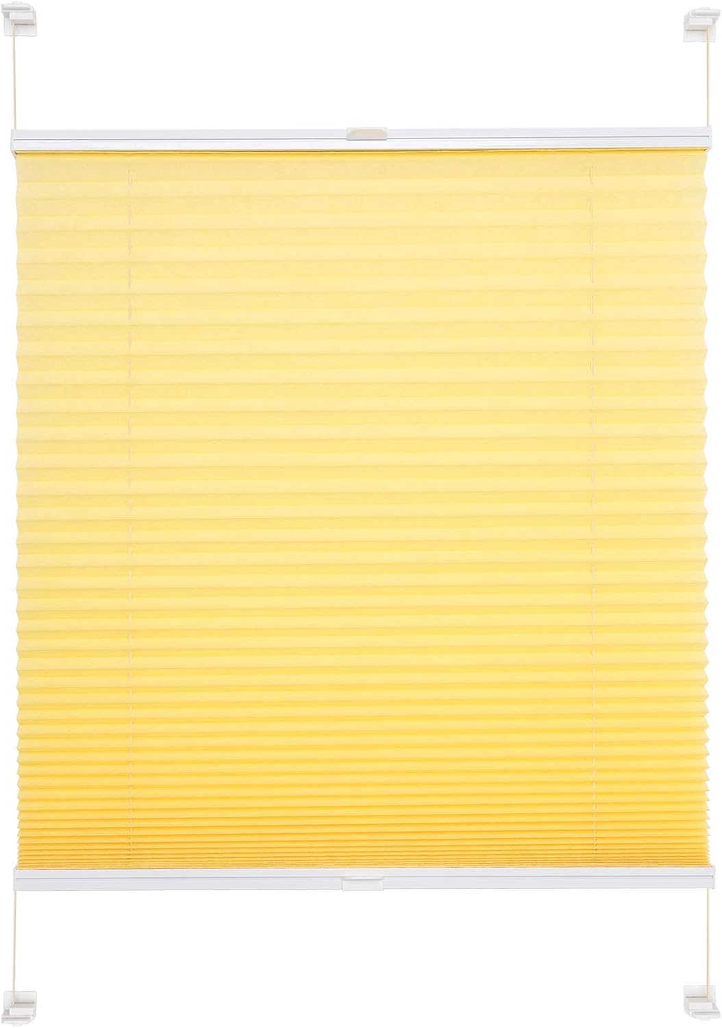 Liedeco® Plissee verspannt mit Klemmträger / 75 x 150 cm Lemon Yellow (gelb) (Breite x Höhe) / licht