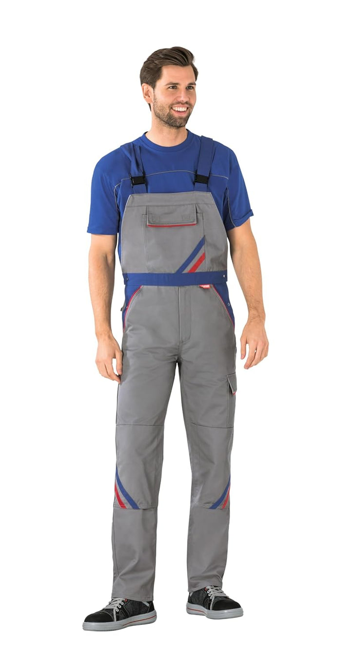 Planam Highline Herren Latzhose Zink Kornblau rot Modell 2333 Grösse 29 zink/kornblau/rot 29, zink/k