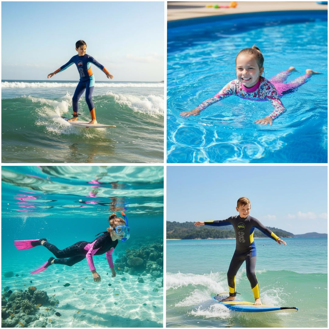 Gogokids Kinder Neoprenanzüge Jungen Thermische Badeanzüge, 2.5mm Neopren Taucheranzug Rash Guard Ei