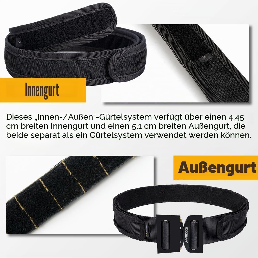 IDOGEAR 2 Zoll Taktischer Gürtel Combat Schnellverschlussschnalle Rigger Gürtel im Militärstil Molle