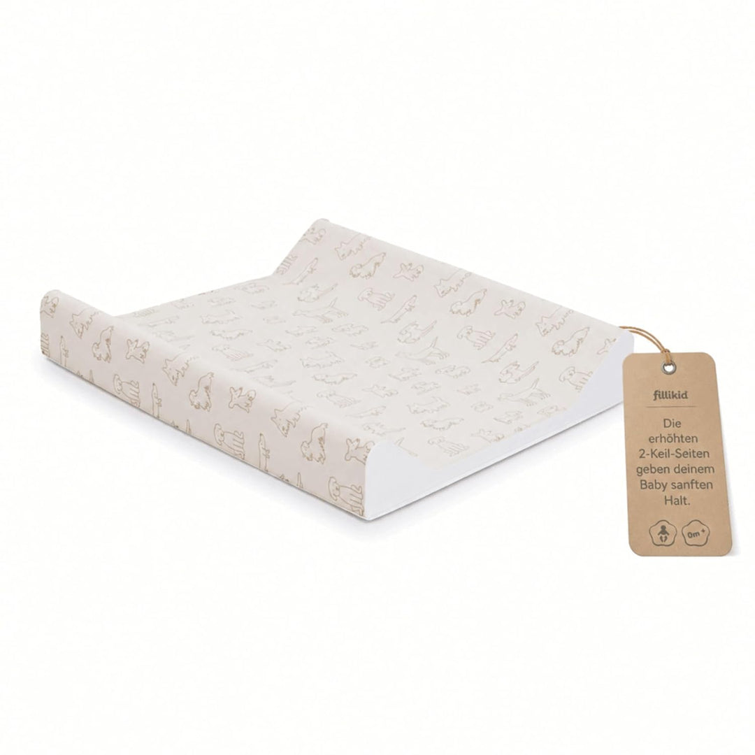 Fillikid Wickelauflage 2-Keil Exclusiv/Wickelmulde 50x65 cm/Wickelunterlage mit abwaschbarer Folienb