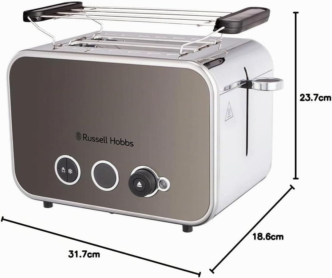 Russell Hobbs Toaster [für 2 Scheiben] Distinctions Edelstahl Titanium (extra breite Toastschlitze,i