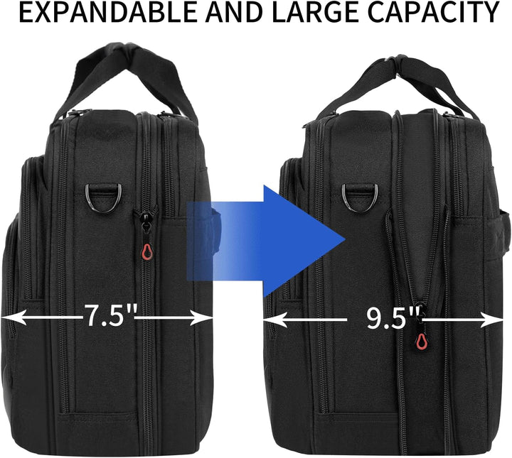 KROSER Laptoptasche 17,3 Zoll Premium Laptop Aktentasche, erweiterbar wasserabweisend Laptop Schulte