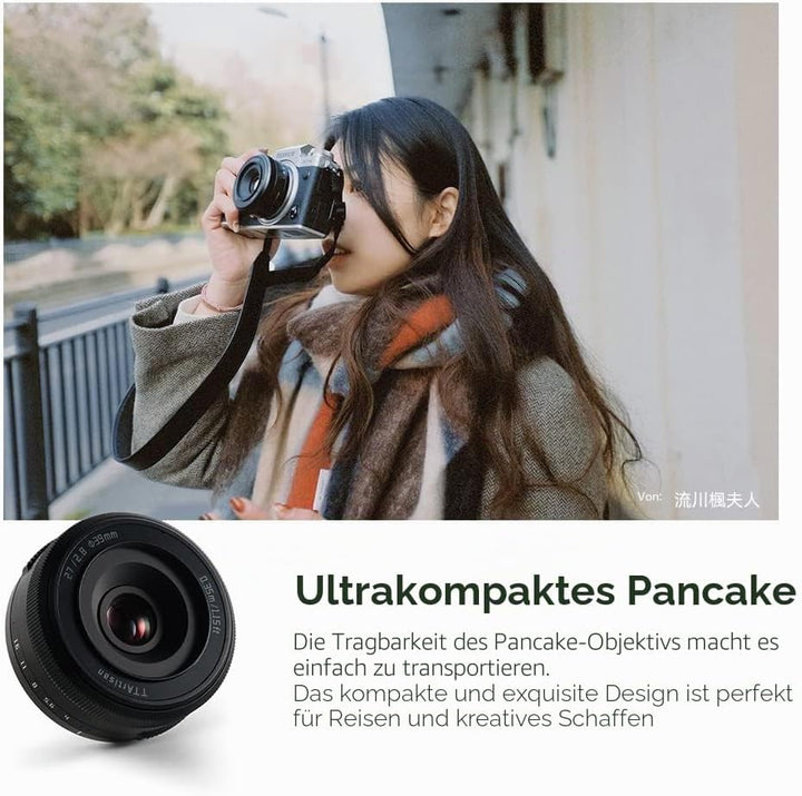 TTARTISAN AF 27mm F/2.8 E APS-C Fester Fokus Linse für Sony E-Bajonett A6000 A6100 A6300 A6500 ZV-E1
