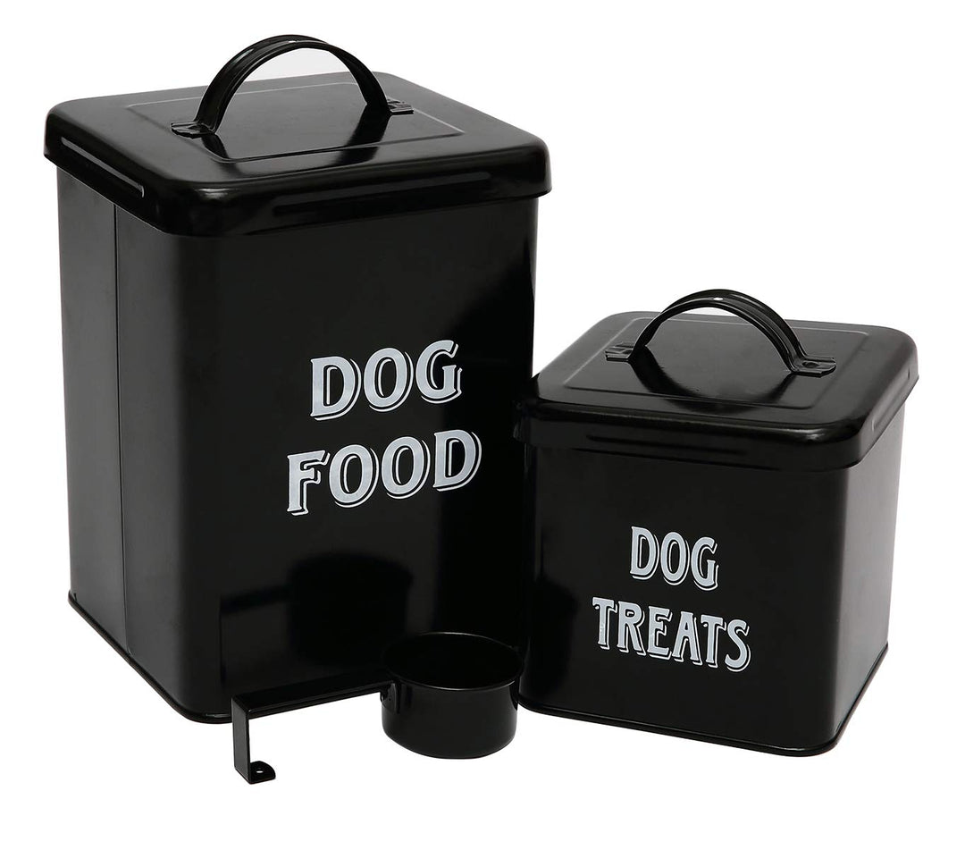 Pethiy Hundefutter und hundeleckerli behälter Set mit Schaufel –Beschichteter Kohlenstoffstahl – dic