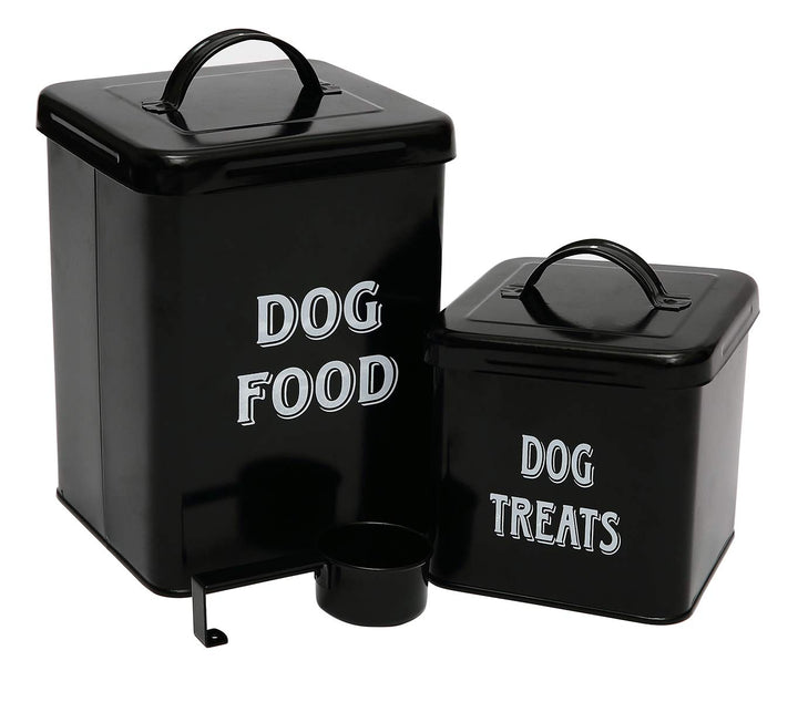 Pethiy Hundefutter und hundeleckerli behälter Set mit Schaufel –Beschichteter Kohlenstoffstahl – dic