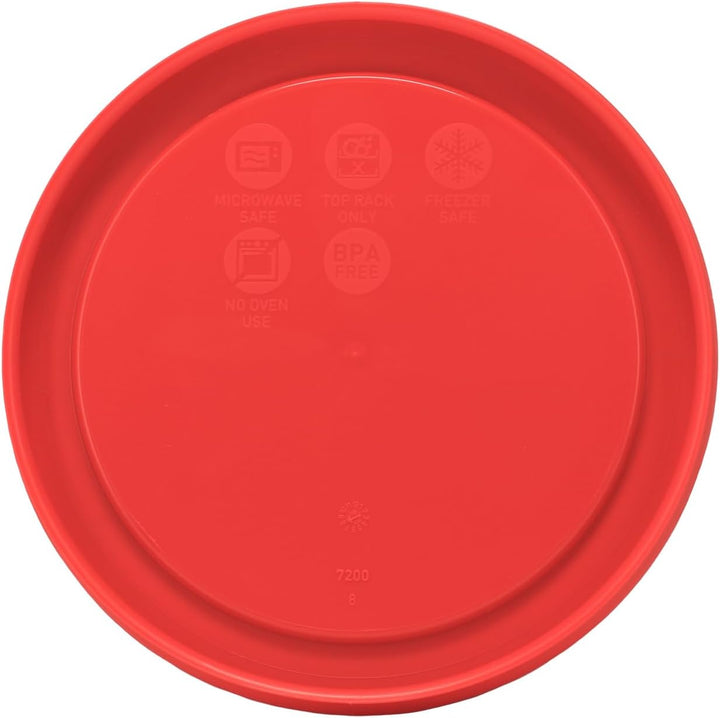 Pyrex 7200-PC Red 2 Cup Round Plastic Storage Lid - 2 Pack, 2