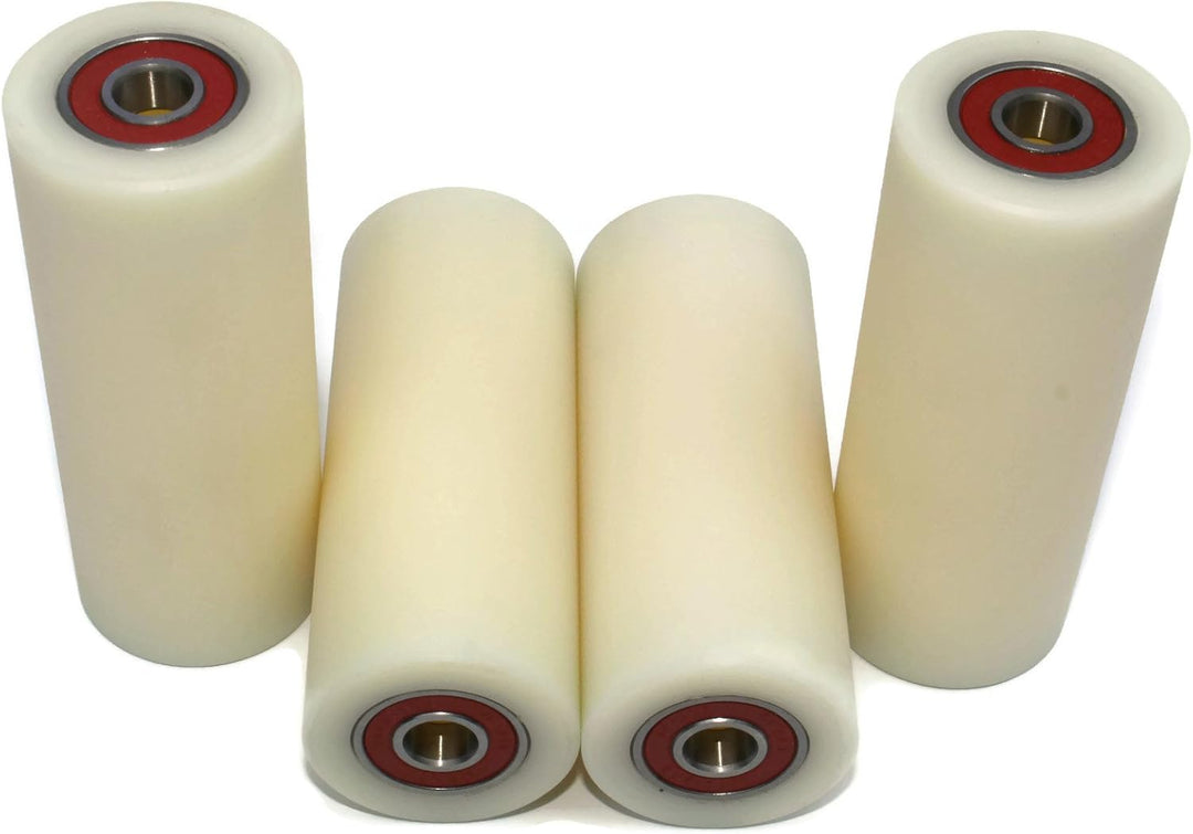 Satz mit 4 Laufrollen mit Kugellager - Nylon und Polyamid Rollen für Palettenhubwagen - Hubwagen Räd