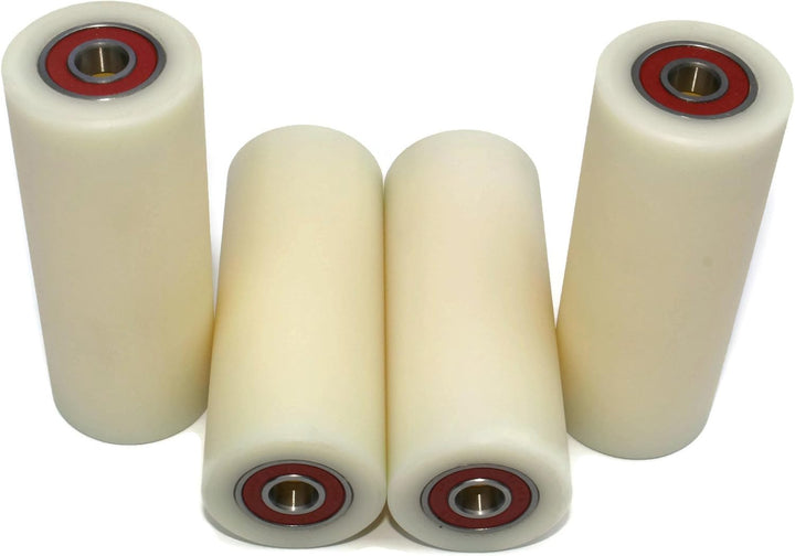 Satz mit 4 Laufrollen mit Kugellager - Nylon und Polyamid Rollen für Palettenhubwagen - Hubwagen Räd