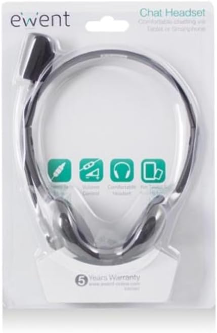 Ewent EW3567 Headset mit Mikrofon für Laptop PC iPhone Samsung Smartphone PS4 New X-Box Tablet PC iP