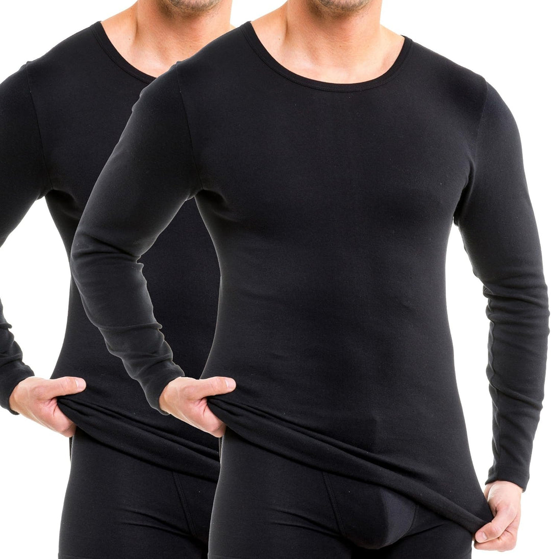 HERMKO 63640 2er Pack Funktionsshirt, Langarm, Sportunterhemd für Herren - Funktionsunterwäsche, Sch