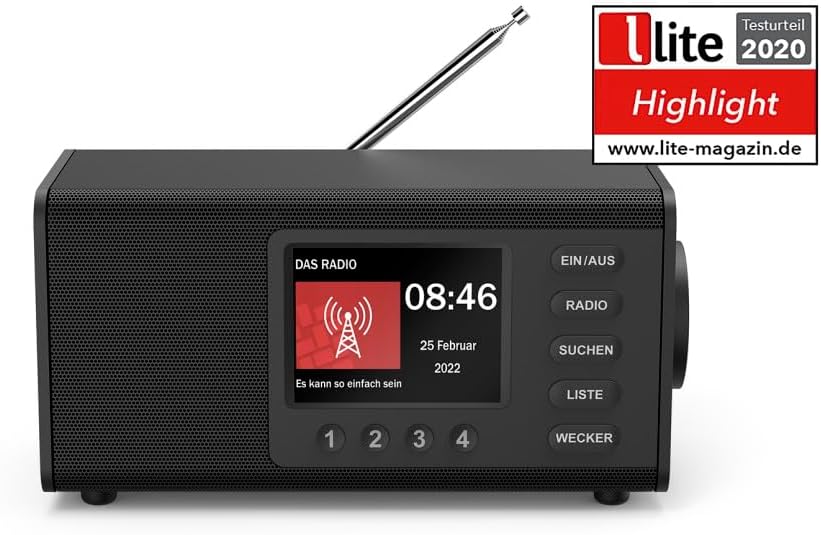 Hama DAB Radio mit DAB+/DAB und FM DR1000DE (Digitalradio mit grossem Display, Küchenradio mit einfa