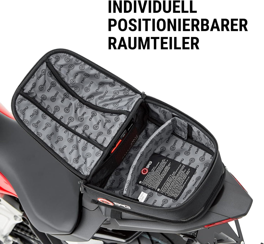 QBag Hecktasche 03 Motorradtasche, Motorradgepäck für Soziussitz/Gepäckträger, 5 Liter Stauraum, lei
