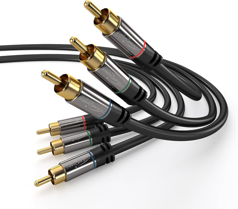 KabelDirekt - Komponentenkabel - 2m - (3x Cinch-Stecker-3x Cinch-Stecker, FullHD 1080i) - PRO Series