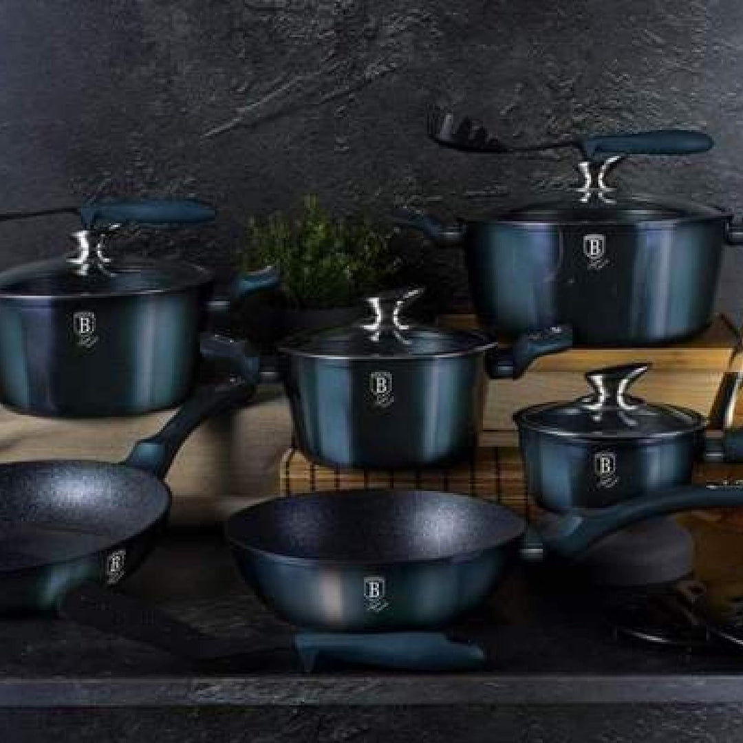 Berlinger Haus Metallic Line Aquamarine Edition 10 Stück Kochgeschirr Set BH/1884 Aquamarine Edelsta