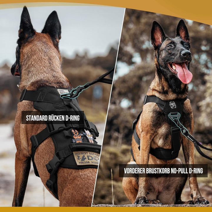 OneTigris Hundegeschirr, T-Bone Taktisches Geschirr mit 2 Griff Ausbruchsicher Einstellbar Brustgesc