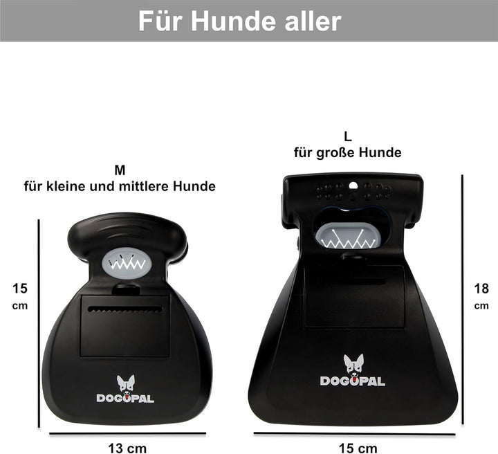 DOGOPAL Hundekotgreifer mit Beutel für Unterwegs - Tragbare Hundekotschaufel mit Erweiterbarem Fach