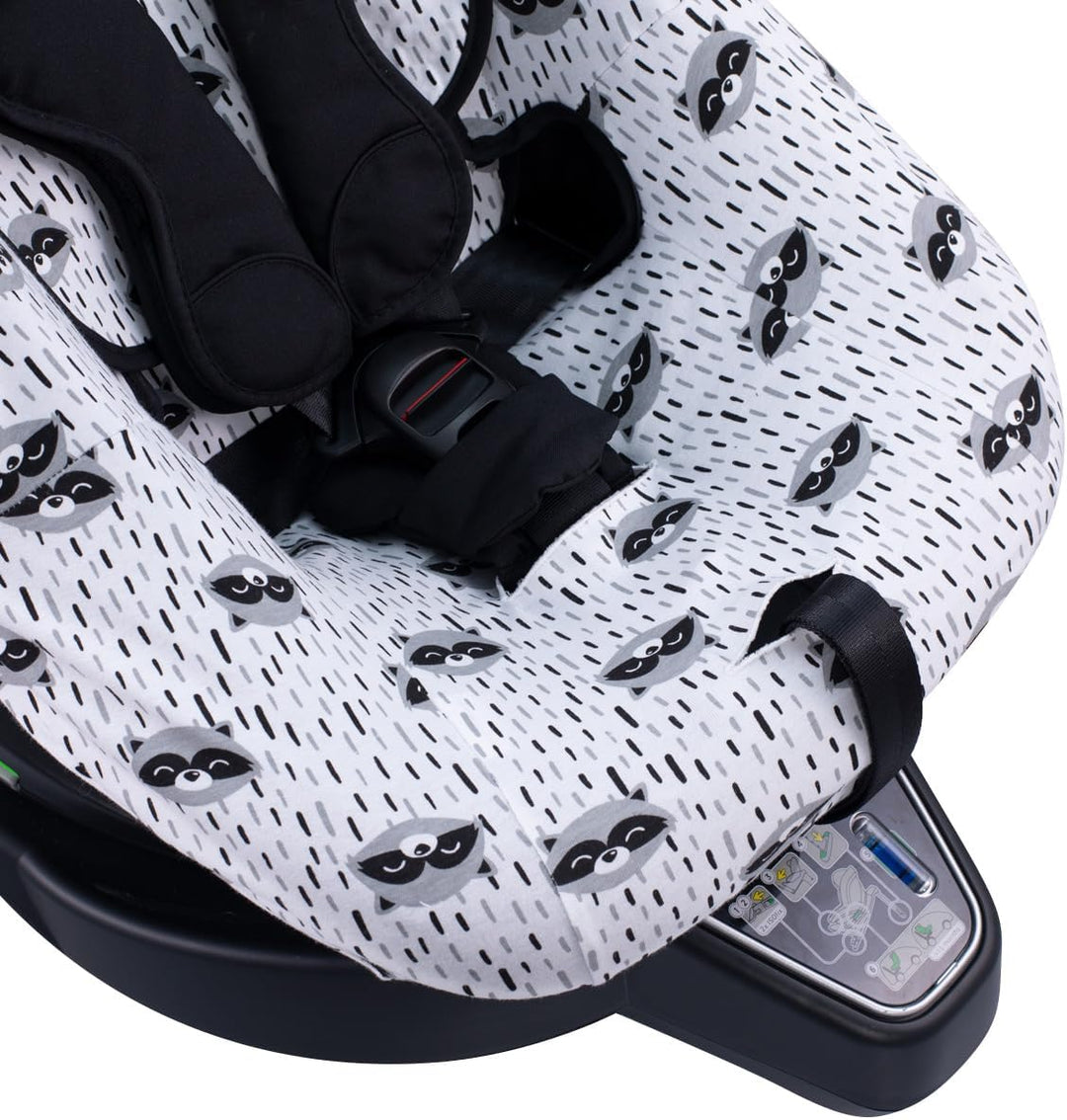 JYOKO Kids Autositzbezug aus Baumwolle, kompatibel mit Besafe Izi Turn B I-Size (Raccoon, Bezug) Rac