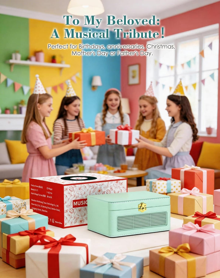 Tragbar CD Player Bluetooth Retro Radio mit CD-Player mit Lautsprecher Unterstützung USB & AUX-Wiede