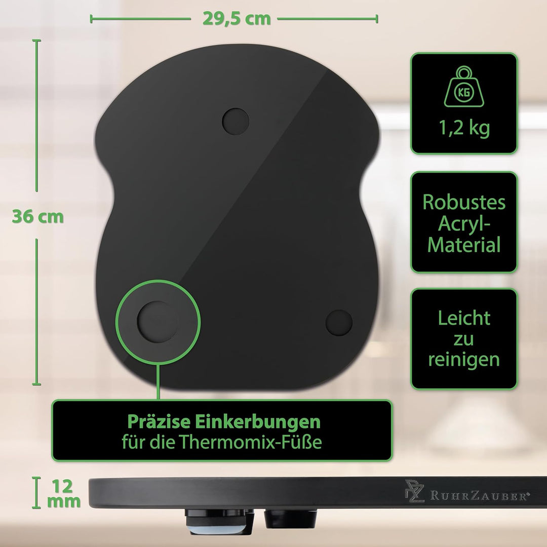 Ruhrzauber® Gleitbrett für Thermomix TM6 &amp; TM5 - Leicht Verschiebbares Brett für Thermomix TM6 / TM5