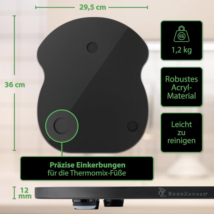 Ruhrzauber® Gleitbrett für Thermomix TM6 &amp; TM5 - Leicht Verschiebbares Brett für Thermomix TM6 / TM5