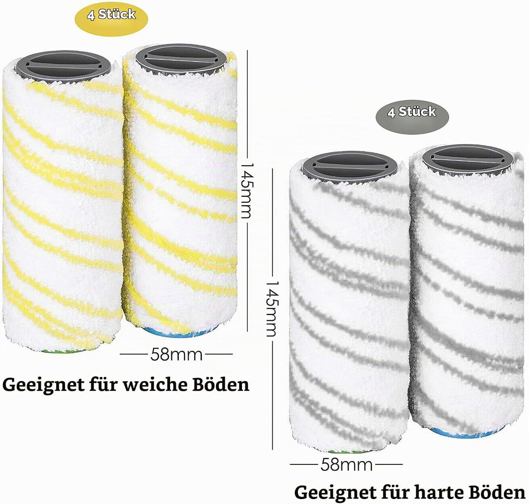 8 Stück Mikrofaserwalzenset für Kärcher FC7 FC5 FC3 FC3D EWM2 Elektrischer hartbodenreiniger 2.055-0
