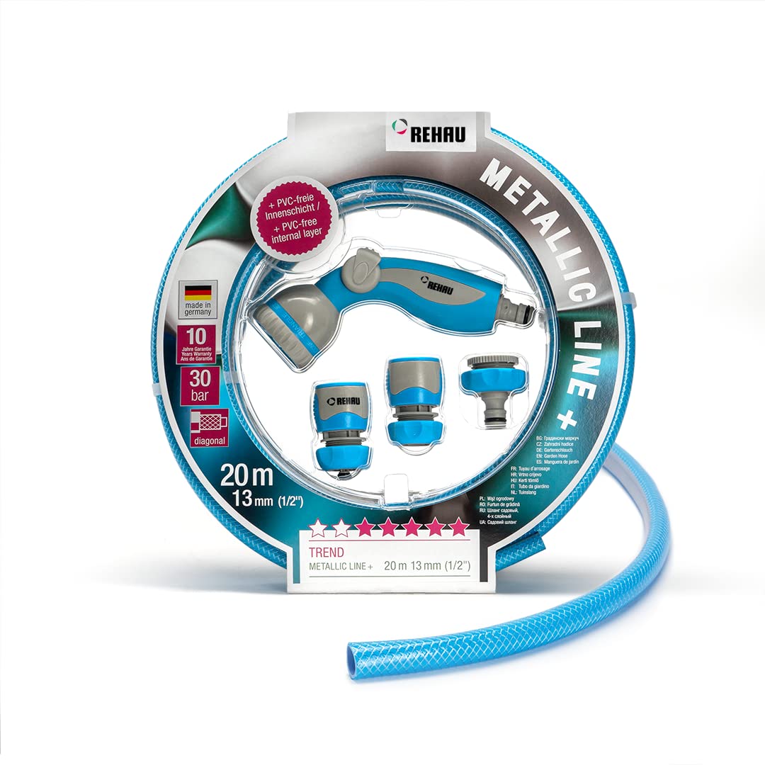 REHAU Trend-Gartenschlauch METALLIC LINE+ 1/2 Zoll 20m: ökologisch unbedenklich, frei von Schadstoff