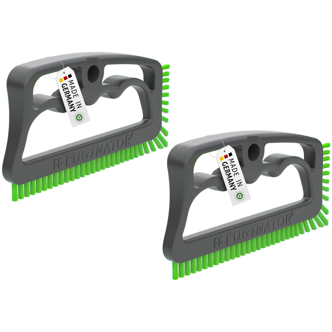 FUGINATOR® Fugenbürsten-Bundle 2 Bürsten in grau/grün - Reinigungsbürste zur Fugenreinigung in Bad,