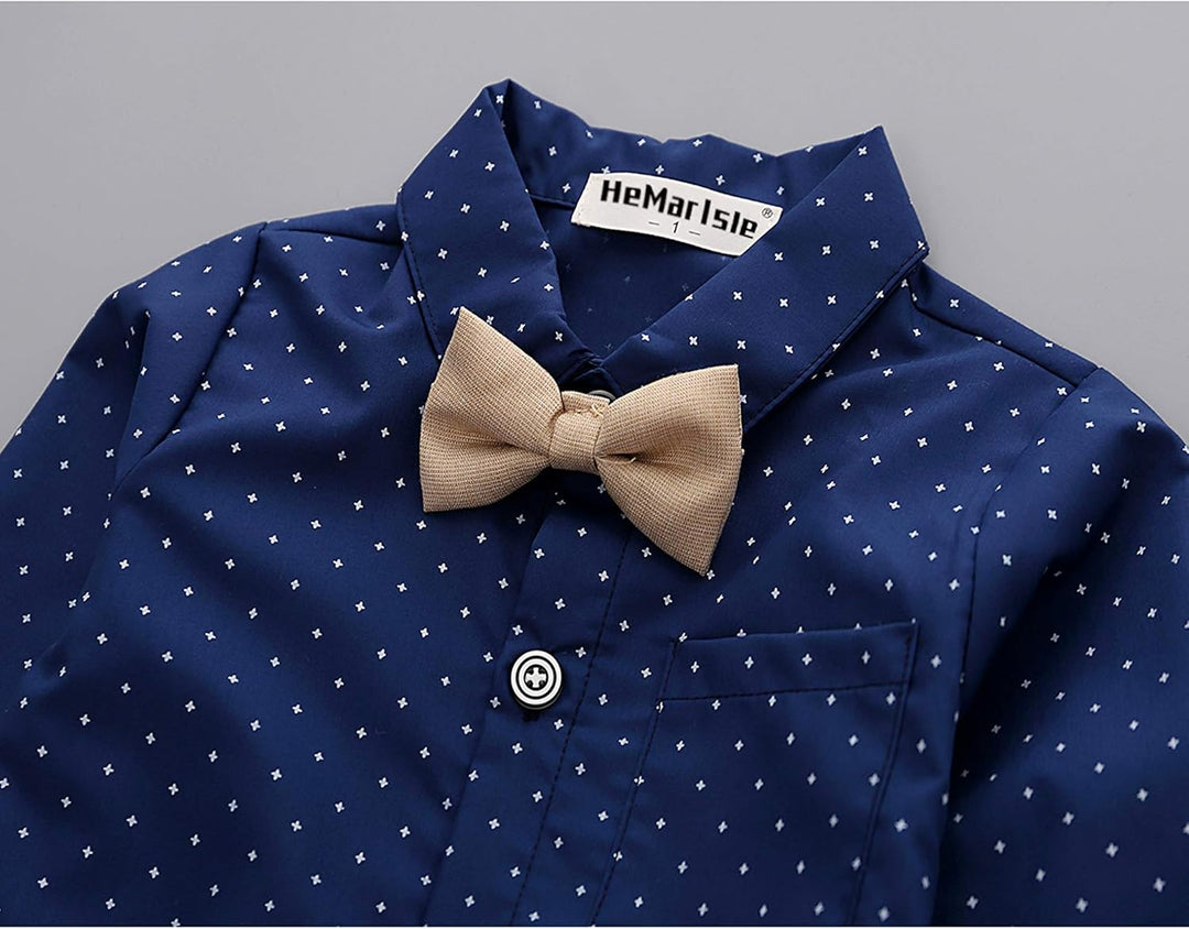HeMa Island Baby Jungen Bekleidungssets Anzug Kleid Strampler hosenträger Fliege Krawatte Anzug Gent
