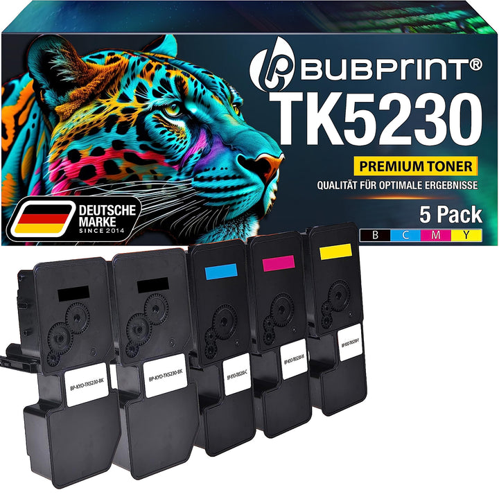 TK-5230 5 Toner kompatibel als Ersatz für Kyocera TK 5230 TK5230 Tonerkartusche für Kyocera ECOSYS M