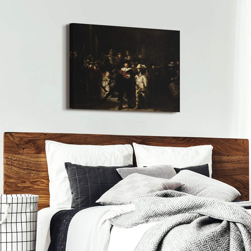 PICANOVA – Rembrandt – The Night Watch 80x60cm – Bild auf Leinwand – Premium Kunstdruck Auf 2cm Holz