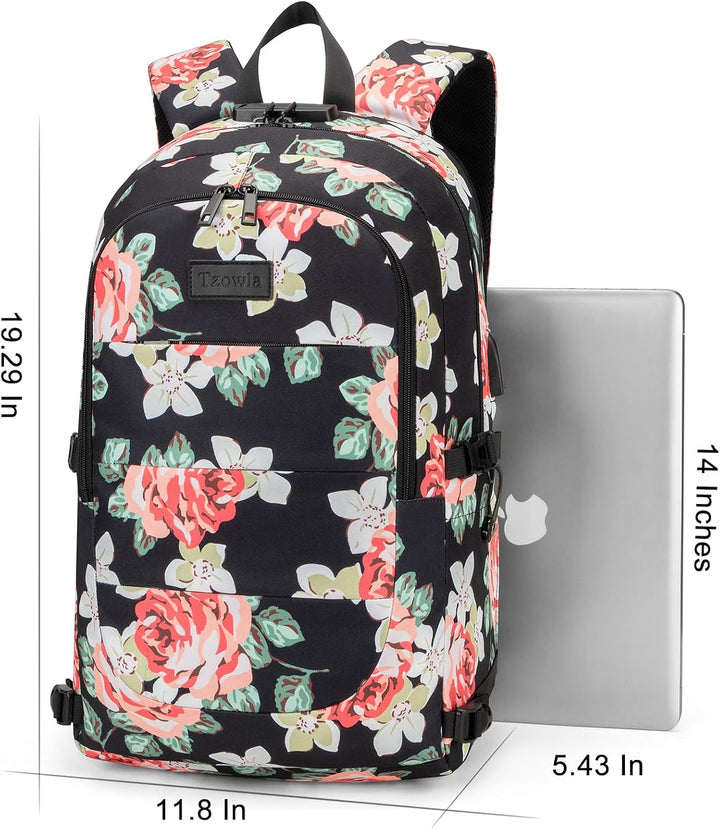 Tzowla Anti Diebstahl Laptop Rucksack für Herren,Rucksack Wasserdicht mit USB-Ladeanschluss und Schl