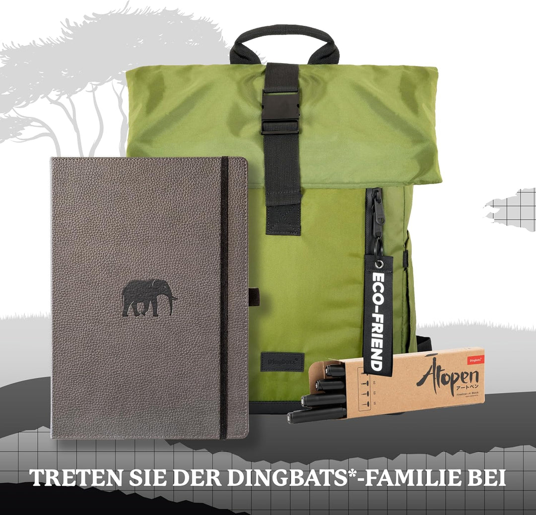 Dingbats - Wildtiere Liniertes Extra Grosses Notizbuch, Grauer Elefant, A4 - Hardcover Notizbuch - P