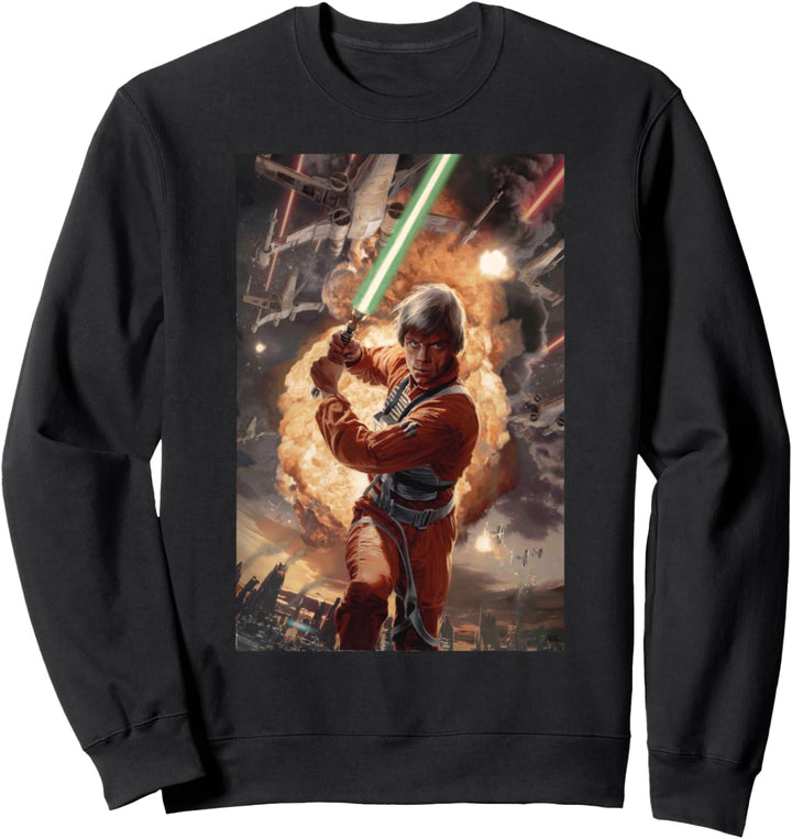 Star Wars Luke Skywalker Lightsaber Explosion Poster Sweatshirt