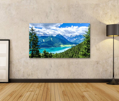 Bild auf Leinwand achensee in österreich - pertisau Wandbild Leinwandbild Kunstdruck Poster 100x57cm