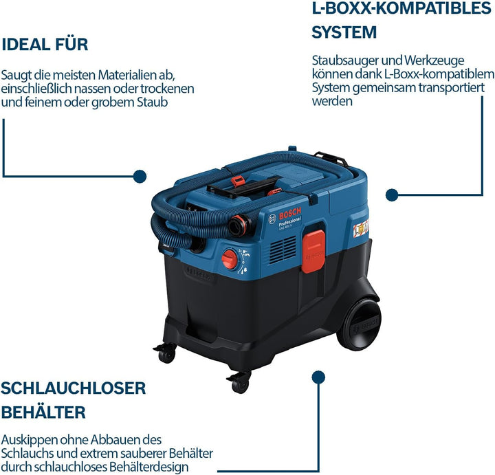 Bosch Professional Allessauger Gas 400 A (1200 W, automatische Filterreinigung (AFC), inkl. Hauptfil
